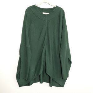 First Love Sweater Womens 3X Green Oversized Dolman Ribbed Sleeve Boutique Comfy